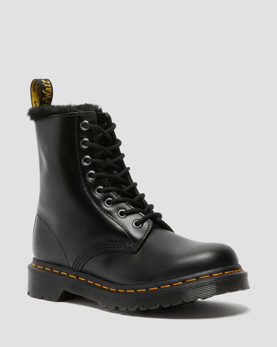 Dr. Martens 1460 Serena Faux Fur Lined Snørestøvler Dame Mørke Grå [8043FGNKI]